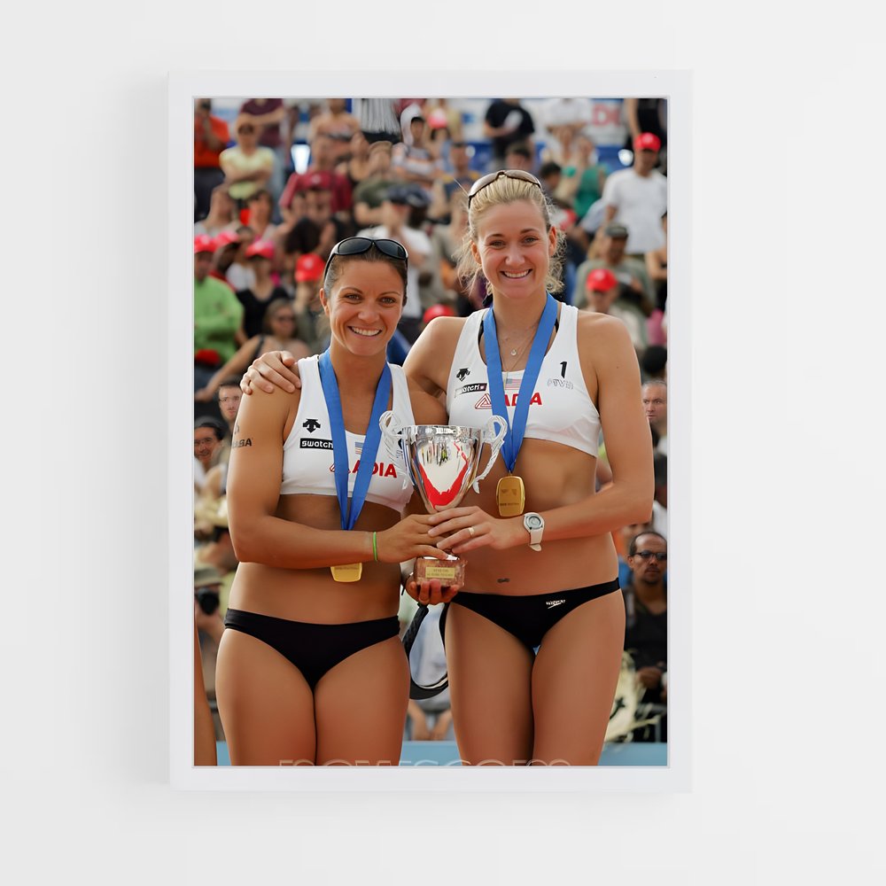 Poster Champions en Or – affiche Beach-volley (vue 3)